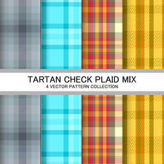 Set Plaid Check Pattern. Pattern Fabric Texture Print. Can Be Mounted on a Weaving Holster