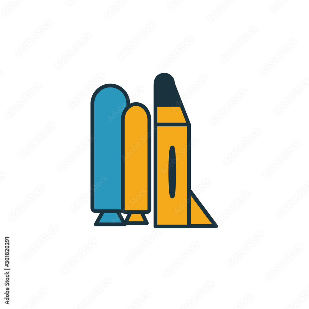 Poster spaceship icon. simple element from space icons collection. creative spaceship icon ui, ux, apps, so