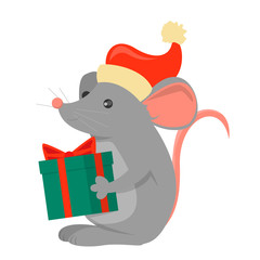 Christmas rat collection. Animal of the year 2020. Mouse