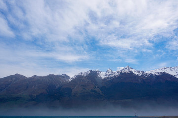 Obraz na płótnie Canvas Montains and Lake Glenorchy New Zealand