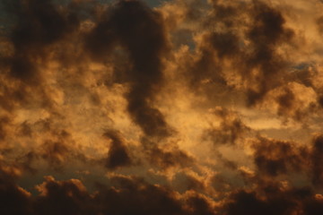 Vivid sunset skies over the Mediterranean island of Crete. Baroque skies concept.