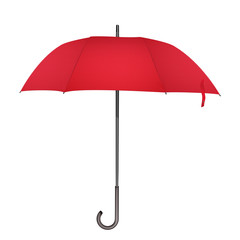 Red classic rain Umbrella. Photo Realistic elegant umbrella icon vector illustration