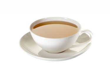 Cup of tea isolated on white with clipping path