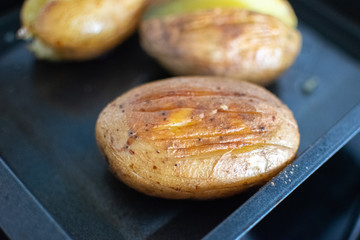 baked potato in potato close up