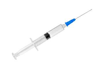 Syringe without marking on white background, isolated