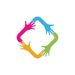 Adoption and community care Logo template vector icon symbol