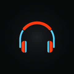 Fototapeta na wymiar Headphones icon design. Music symbol isolated. Vector illustration