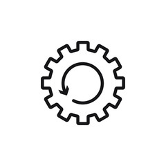 Recovery gear line icon. Backup data sign. Restore information symbol. Quality design element. Vector illustration