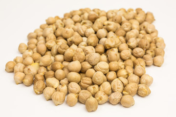 heap of uncooked dried chickpeas