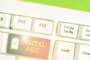 Handwriting text Digital Age. Conceptual photo introduction of the demonstratingal computer with...