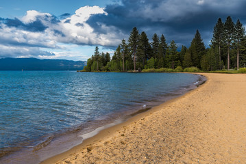 Lake Tahoe in famous California mountains National Park Sierra Nevada