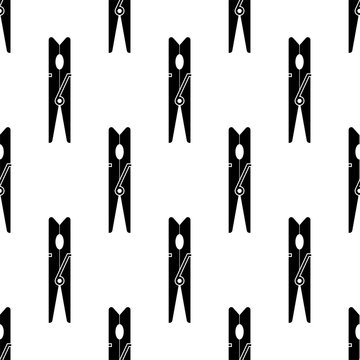 Clothes Peg Seamless Pattern, Clothespin Icon Design