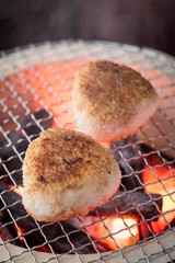 Yaki-Onigiri, japanese rice balls with soy sauce