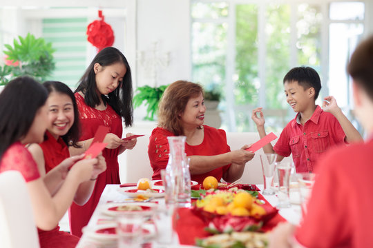 Chinese New Year family celebration.