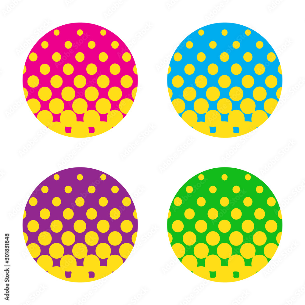 Canvas Prints set of dotted circles - vector