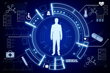 Creative glowing medical interface