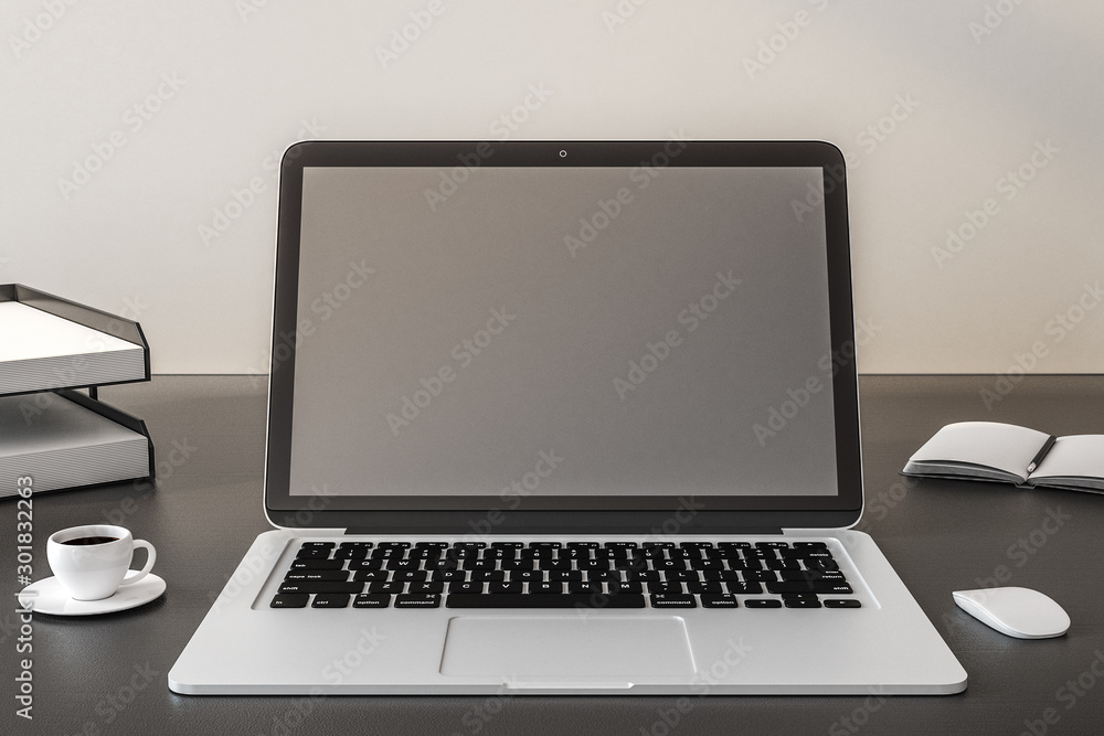 Poster empty laptop computer screen