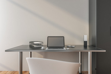 laptop on modern office