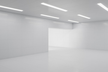 Contemporary white gallery interior