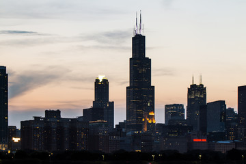 Obraz premium Chicago skyline at night
