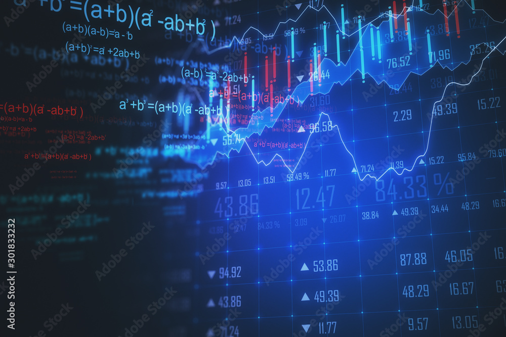 Poster stock graphs and mathematical formulas