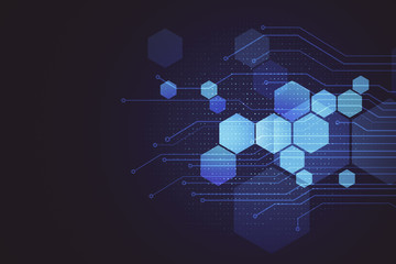 Abstract digital hexagons background