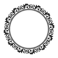Decorative frame Elegant vector element for design in Eastern style, place for text. Floral black border. Lace illustration for invitations and greeting cards