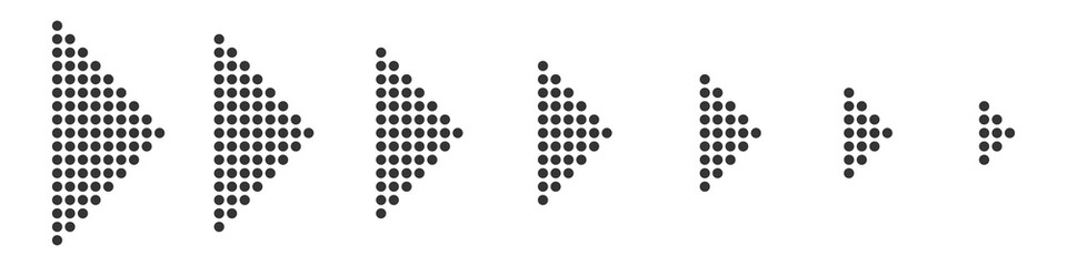 Set of dotted arrows - vector.