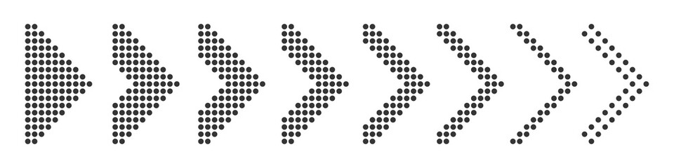 Set of dotted arrows - vector.