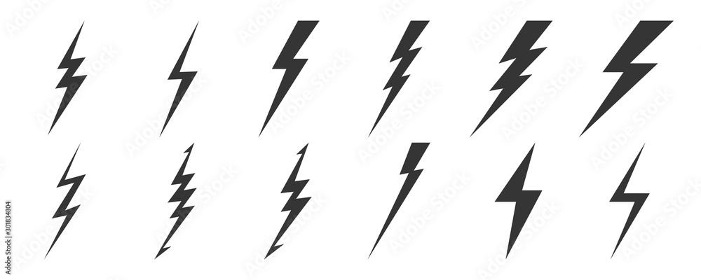 Poster lightning icons - vector.