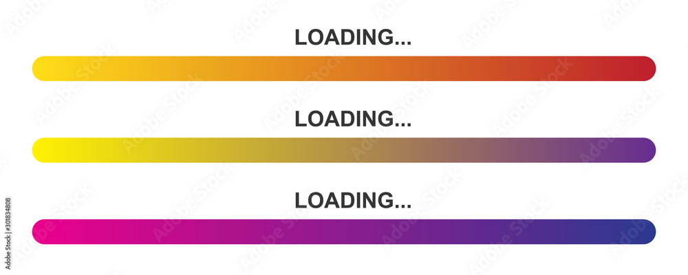 Poster set of vector loading icons.