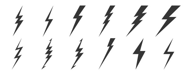 Lightning icons - vector.