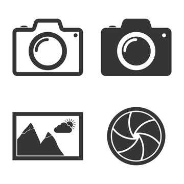 Set of vector Photo icons isolated.