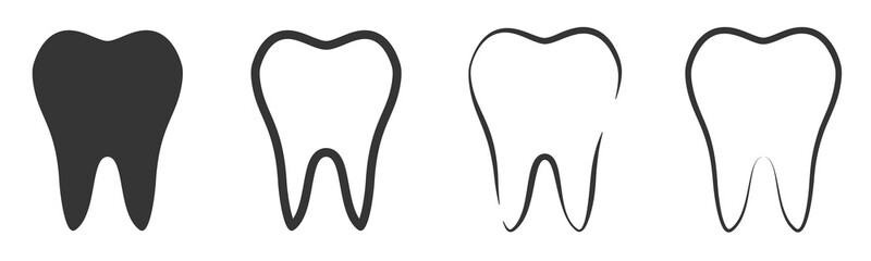Vector Tooth icons set.