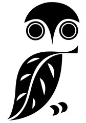 Minimal owl icon. Symbol of animal