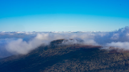 Fototapeta premium Misty Mountains Seen From The Summit Of Skiddaw