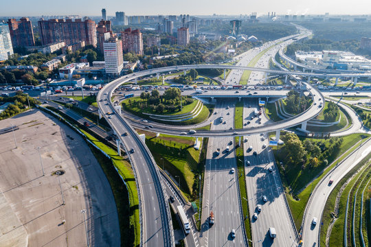 Moscow, road junction on the Moscow Ring Road and Leningradskoye Shosse