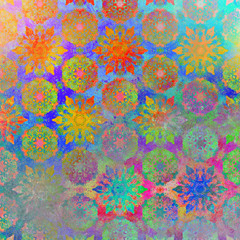 Grunge textured pattern background with dark colors. Vintage style wall paper, wrapping paper background design.