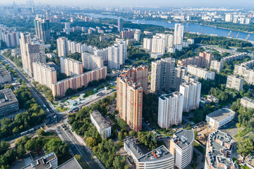 Naklejka premium Москва, Северный округ, вид сверху на Левобережный район