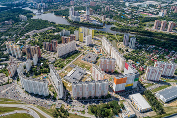 Moscow Region, Khimki, top view of the Left Bank region