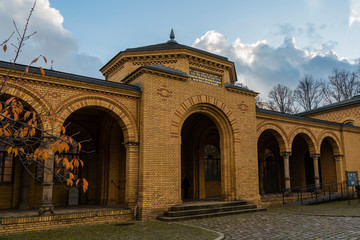 Fototapeta premium Jewish Cemetery Berlin Weißensee, Main entrance to the Jewish cemetery, Berlin, Germany