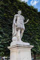 Fototapeta na wymiar A statue of Julius Cesar by Ambrogio Parisi in the Jardin des Tuileries, Paris