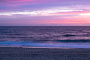 Fototapeta premium Sunset on the beach of Vila do Conde, Portugal