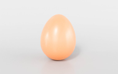 Brown egg on white background 3d illustration render