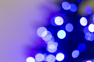 Bokeh for decoration design. Christmas light background. Christmas holiday pattern. White blur abstract background. Abstract blurry texture. Black background. Blue abstract background.