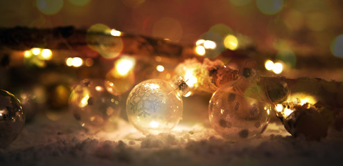 Christmas background with ornament and light atmosphere