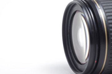 Camera lens on a white isolated background