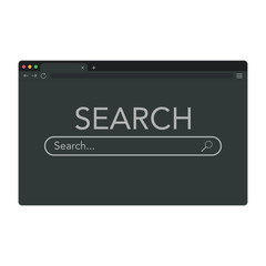 Flat template with window computer. Browser element.