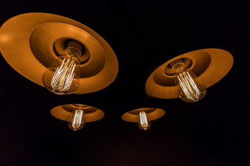 Vintage tungsten filament light bulbs