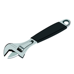Adjustable spanner realistic vector illustration isolated